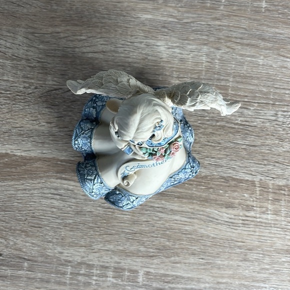 Vintage 2003 Sarahs Angels Godmother Angel Figurine by Cheri Lane Ivory Blue - Picture 5 of 9